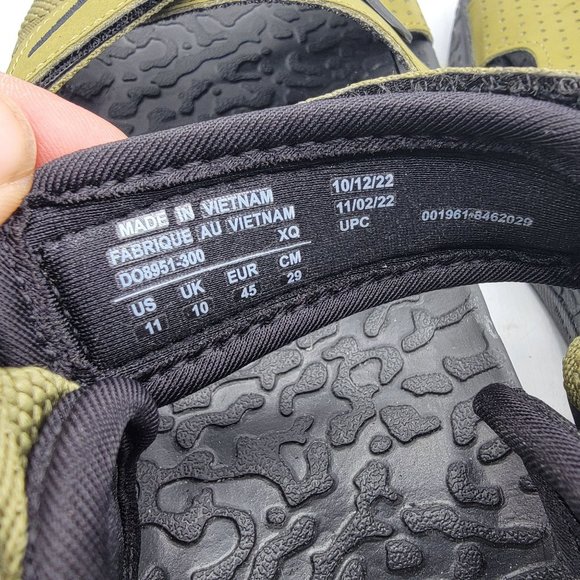 Nike ACG Air Deschutz Mens 11 Pilgrim Black Green Sandals Outdoor DO8951-300 - Picture 9 of 14